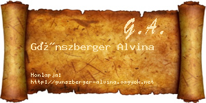 Günszberger Alvina névjegykártya